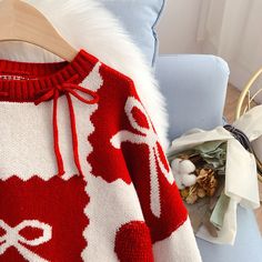 Style: commuting Size: one size Color: red, black, green Red Christmas Sweater, Red Black Green, Style Sweater, Christmas Sweater, Red Christmas, Black Green, Christmas Sweaters, Throw Blanket, Christmas