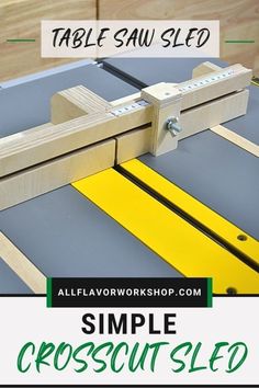 a table saw is shown with the words simple crosscuts on it and an image of