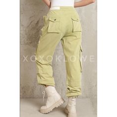 Pol Celery Green Y2k Slouchy Cargo Pants Color Truest To 2nd Photo Cool In Cargo, These Classic Pants Are The Perfect Ode To The Early 2000’s. Pair These With Sleek Ballet Flats Or Toughened Up Moto Boots For Endless Ways To Wear. Features Relaxed, Baggy Fit Lightweight Cotton Twill High Rise Button & Zip Closure Self Tie At Waist Various Utility Pockets Bottom Side Zippers Elastic Bands At Leg Opening 100% Cotton Imported Flat Lay Measurements Small Waist 13.5” Rise 12” Inseam 27” Total Length Green Baggy Y2k Cargo Pants, Green Y2k Style Baggy Cargo Pants, Y2k Straight Pants With Pockets, Y2k Straight Cotton Cargo Pants, Y2k Cotton Cargo Pants, Y2k Style Straight Cotton Cargo Pants, Y2k Straight Pants With Cargo Pockets, Green Baggy Y2k Bottoms, Baggy Green Y2k Bottoms