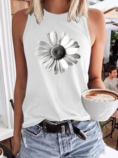 Grey Daisy Women's Sleeveless Shirt