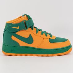 Nike Air Force 1 Mid By You Id Custom Miami Hurricanes Dz3639-900 Size 7.5 Shoes Are Brand New And Have Never Been Worn. Shoes Come With Their Original Box, But The Box Is Missing The Lid. Green Leather Nike Air Force 1 With Round Toe, Green Leather Nike Air Force 1 For Sports, Green Ankle-high Sneakers For Sports, Green High-top Nike Air Force 1 With Branded Insole, Nike Air Force 1 Green Round Toe, Green Nike Air Force 1 With Cushioned Footbed, Green Nike Air Force 1 Lace-up Sports Shoes, Green Nike Air Force 1 With Round Toe, Green Lace-up Nike Air Force 1