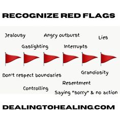 three red flags with the words recognize red flags