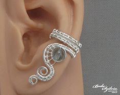 apatite ear cuff 'Rusalka'- wire wrapped ear cuff, gemstone ear cuff, elegant ear cuff, water nymph Water Nymph, Cartilage Ear Cuff, Cosplay Jewelry, Handmade Silver Jewelry, Steam Punk Jewelry, Wrap Earrings, Wire Wrapped Necklace, Moonstone Jewelry, Silver Jewelry Handmade