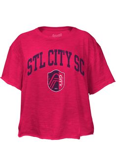 Let everyone know who you root for in this St Louis City SC Red Vintage Team Short Sleeve T-Shirt! This STL City SC Short Sleeve Tee features a center front screenprint team name and logo. University Red Short Sleeve Fan Merchandise Top, Red Short Sleeve Fan Merchandise Top, Casual University Red Tops For Fans, Pre-shrunk Tri-blend Red Tops, Red Pre-shrunk Tri-blend Top, Red Soft-washed Crew Neck Top, Gateway Arch, Retro Brand, Red Vintage