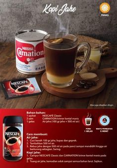 an advertisement with coffee and cinnamons on it