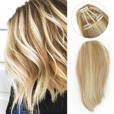 Material:100% Real Human Hair ,no tangles Type:Hair Clip in Bang Color:18/613 ash blonde&bleach blonde Weight:25g Package include:one piece bang Material: 100% human hair that can be curled,dyed,washed,Treat it like your own hair. Base Dimension: mini invisible type .Hair Toppers are suitable for Light to Moderate Hair Loss at the Part or Crown Only light color can be dyed into the dark color, natural color can be dyed into any color,but if you do not have the dyeing training, we do not advise you dye it yourself. Used to cover white and thin hair add volume for thin hair, suitable for Light to Moderate Hair Loss at the Part or Crown, If your hair loss area is larger, it is recommended that you choose a lace wig The only professional hair topper seller in amazon--Remeehi. Any question plea Side Swept Bangs, Hair Color Shades, Bleach Blonde, Hair Toppers, Real Human Hair, Ash Blonde, Wigs Hair Extensions, Professional Hairstyles, 100 Human Hair