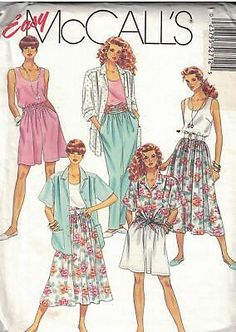 three women's dresses and one woman's robe sewing pattern