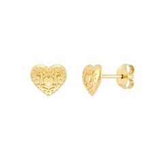 Description: 14k Solid Gold Small Heart Pattern Stud Earrings Item No.: H3995 Metal Type: 14k Real Gold (Stamped 14k), Metal Color: Yellow Gold Measurement: Closure: Post & Nut Average Weight (G): 1.13 Brand New Classic Gold Heart Earrings For Formal Occasions, Formal Yellow Gold Heart Cut Earrings, Gold Heart Earrings For Valentine's Day, Yellow Gold Heart Earrings For Valentine's Day Wedding, Gold Open Heart Earrings For Formal Occasions, Yellow Gold Heart Earrings For Wedding And Valentine's Day, Valentine's Day Yellow Gold Heart Earrings For Pierced Ears, Elegant Yellow Gold Heart Earrings For Valentine's Day, Yellow Gold Double Heart Earrings For Wedding