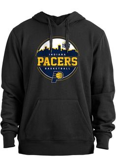 Put your Pacers spirit on display in this Indiana Pacers Long Sleeve Hoodie! You'll be cozy on game day in this Indiana Mens Black NBA TIP OFF Hooded Sweatshirt. This Pacers Long Sleeve Hoodie features a midweight fleece material with a hood, kangaroo pouch and team graphics on the chest. Wear your Indiana Pacers spirit with pride in this great Mens Hooded Sweatshirt! Officially Licensed, Screen printed team graphics, Hood with drawstrings, Kangaroo pouch, Sleeve cuffs and waistband, Fit: True t Black Hoodie With Team Logo For Sports Events, Black Sports Hoodie With Team Logo, Black Sports Fan Hoodie For Sports, Throwback Graphic Print Sports Hoodie, Throwback Cotton Sports Hoodie, Fan Apparel Hoodie With Logo For Sports Events, Sporty Fan Gear Hoodie With Logo Print, Throwback Sports Hoodie With Drawstring Hood, Black Cotton Hoodie With Team Logo