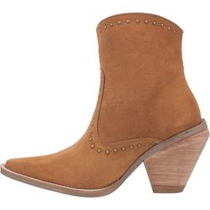 There’s only one bootie that transitions seamlessly from day to night, and that’s Dingo1969’s Classy N’ Sassy leather or suede bootie. The stud design and detail adds an edge to any outfit, but come nighttime, you’re sure to fit right in. Brown Snip Toe Booties For Fall, Fall Brown Snip Toe Booties, Trendy Leather Heeled Boots With Snip Toe, Western Heeled Boots With Suede Lining, Western Style Ankle Heeled Boots With Suede Lining, Western Style Brown Suede Boots, Western Heeled Boots With Suede Lining For Winter, Western Suede Moto Boots For Fall, Fall Suede Moto Boots With Leather Lining