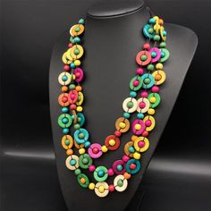 Multi Layering, Beaded Necklace, Textiles, Baking, Collar, Beads, Wood