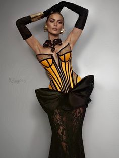 Ferrari Yellow Organic Canvas Front Zipper Corset Bustier – Mologoko Couture Luxury Corset Dress With Boned Bodice, Luxury Overbust Corset With Boned Bodice, Ferrari Yellow, Zipper Corset, Date Night Fashion, Corset Bustier, Kids Couture, Corsets And Bustiers, Jolie Photo