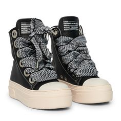 Sneakers Calipso 300 Black leather with laces multicolor black and white Concept Sneakers, Pretty Sneakers, Trendy Shoes Sneakers, Pretty Shoes Sneakers, Jordan Shoes Girls, Expensive Shoes, All Nike Shoes, Shoes Outfit Fashion, Cute Nike Shoes