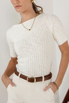 Affordable Cream Crew Neck Knit Top, Cheap Cream Knitted Tops, Cream Knitted Tops, Luxury Cream Tops With Ribbed Neckline, Luxury Casual Beige Knit Top, Affordable Cream Cotton Knit Top, Cheap Cream Cotton Knit Top, Cheap Cream Knit Top For Fall, Cheap Cream Crew Neck Knit Top