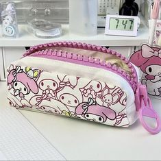 My Melody Cartoon Graphic Kawaii Pencil Case For Girls Women  | eBay Pink Kawaii Cosmetic Bag For Everyday, Cute Stationery With Pen Holders For Back To School, Kawaii Pen Holders For Back To School, Kawaii White Stationery For Back To School, White Kawaii Stationery For Back To School, Cute Rectangular Portable Pencil Case, Cute White Stationery For Back To School, Portable Rectangular Cute Pencil Case, Cute School Stationery With Pen Holders