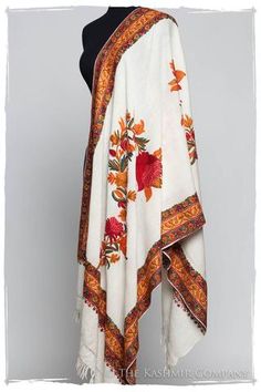 Trois Frontières Amberglow Ivorie Pauline Shawl International Fashion, Fashion Details, Textile Art, Fabric Care, Shawl, Kimono Top, Embroidery, My Style, Fabric