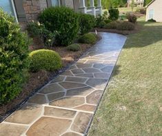 concrete-walkway Less Is More, Mulch, Simple Shapes