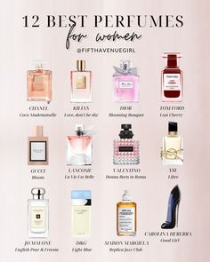 The right perfume is a must-have on every woman's vanity. So, I've made the list of the best perfumes for women. See it on FifthAvenueGirl.com #perfumecollection #perfumeaesthetic #perfumelover #perfumebottles #chanelperfume #chanelcocomademoiselle #kilianperfume #diorbloomingbouquet #tomfordlostcherry #ysllibre #guccibloom Perfume For Women Top 10, Good Girl Perfume, Best Perfumes For Women, Perfume Hacks, Fragrance Lab, Best Perfumes, Cheap Perfume, Parfum Chanel, Sweet Perfume