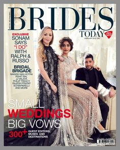 the cover of brides today magazine with two people