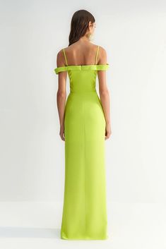 Neon Green Ruffle Maxi Dress Length from Shoulder: 160 cm 100% Polyester Model Measurements: Height: 1.77 Bust: 83 Waist: 58 Hips: 89 cm Model is wearing size S Draped Midi Dress, Transparent Top, Ruffle Maxi Dress, Draped Midi Dresses, Metallic Sandals, Maxi Dress Cocktail, Ruffled Maxi Dress, Bridesmaids Dresses, New Arrival Dress