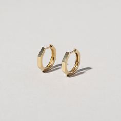 14k yellow gold | Hinged snap back closure | Teeny Hoops measures 10mm in diameter | Tiny Hoops measure 12mm in diameter Gold Huggie Hoop Earrings, Hoop Earrings Handmade, Snap Back, Huggie Hoop Earrings, Jewelry Projects, Designer Earrings, Earrings Handmade, Jewelry Box, Jewelry Accessories