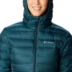 On chilly days around town, the go-everywhere Columbia Lake 22 Hooded Down Jacket tags along with us for everything from gym commutes to multi-day trail loops. A modern cut gives the jacket enough space for wearing baselayers without adding any unnecessary bulk, while lightweight and compressible down insulation offers warmth and packs down small. Plus, we love that the polyester fabric is water-resistant on its own, but can also be layered under a waterproof shell for a complete kit. Athleisure Winter Hiking Outerwear, Athleisure Winter Outerwear For Hiking, Athleisure Outerwear For Winter Hiking, Winter Athleisure Outerwear For Outdoor Activities, Midweight Outerwear With Adjustable Hood For Sports, Functional Moisture-wicking Hooded Jacket For Fall, Fall Sports Puffer Jacket With Adjustable Hood, Functional Moisture-wicking Outerwear For Fall, Functional Fall Outerwear With Moisture-wicking