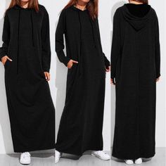 Women Maxi Dress Autumn Winter Vintage Hooded Sweatshirt Dresses Long Sleeve Vestidos Casual Solid Sweatshirt Dresses, Dresses Amazon, Vestidos Casual, Maxi Dress Long Sleeve, Baggy Sweaters, Hooded Sweatshirt Dress, Maxi Dresses For Women, Maxi Dresses Fall, Maxi Dress Long