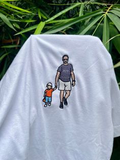 High quality shirt 180gsm Customizable White Top With Custom Embroidery, White Short Sleeve Shirt With Custom Embroidery, T Shirt Embroidery, Embroidered T Shirt, Father Son Shirts, Dad Tshirt, Shirt Embroidery, Embroidered Tshirt, Father And Son