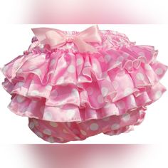 Adult Satin Ruffle Pull-On Diaper Cover Size Xl Pink White Polka Dots New Without Tags. Never Worn. Frilly Knickers, Pvc Hose, Puffy Dresses, Bloomers Shorts, Purple Satin, Diaper Cover, Satin Material, Pink Satin, Soho