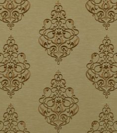 a gold wallpaper with ornate designs on it