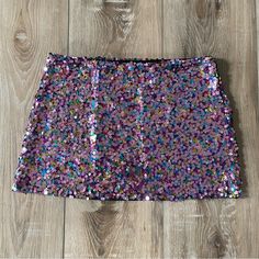 Urban Outfitters Lulu Sequin Mini Skirt Pink, Blue, Yellow New With Tags