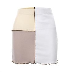 Nude Patchwork Skirt Beige Color Palette, Y2k Skirts, Y2k Skirt, Patchwork Skirt, Skirt Women, Elegant Chic, Three Color, Knitting Materials, White Skirts