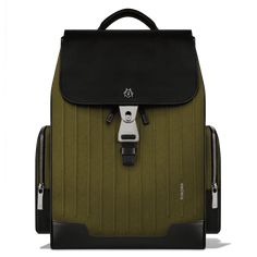 Backpack Large in Leather & Canvas | Cactus Green | RIMOWA Green Rimowa, Flap Backpack, Flat Pouch, Mens Travel Bag, Large Backpack, Men's Backpack, Personal Marketing, Cool Suits, Weekender Bag