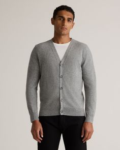 Your favorite classic cardigan, now in cozy cashmere. With ribbed cuffs and faux horn buttons, this timeless piece looks great on its own or layered under your favorite jacket as the temperature starts to drop. Our quality cashmere is incredibly long-lasting and three times as warm as wool, sourced sustainably and ethically. Mens Cashmere, Classic Cardigan, Mens Cardigan, Gifts For My Boyfriend, Lightweight Cardigan, Just Run, Cashmere Cardigan, Quince, Timeless Pieces