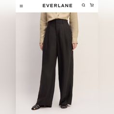 Nwt Everlane The Way High Drape Pant Black Size 4 - I Have More Sizes In My Shop So Take A Look! 60% Tencel, 40% Cotton Msrp $128 Pet And Smoke Free Home Items Ship Monday Through Friday Everlane Fall Workwear Pants, Classic Everlane Bottoms For Workwear, Everlane Fitted Pants For Workwear, Fitted Everlane Bottoms For Workwear, Everlane Wide Leg Workwear Pants, Everlane High-waisted Pants, Everlane Wide Leg Bottoms, Way High Drape Pant, Drape Pants