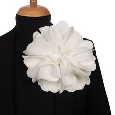 Discover Elegance in Every Detail with Our Ivory Floral Brooch Crafted with meticulous attention to detail, our Ivory Floral Brooch is a stunning embodiment of elegance and sophistication. Fashioned from premium cotton fabric, it showcases a captivating bouquet of delicate wildflowers in elegant ivory tones, boasting an impressive diameter of 20 cm (7.8 inches). In the middle of this floral arrangement, little flower seeds are used as embellishments, adding a touch of natural beauty and uniquene Luxury Handmade White Brooches, Elegant White Wedding Brooches, Elegant Cream Brooches For Formal Occasions, Elegant Rosette Brooches For Party, White Flower Brooch For Party, White Flower Brooches For Parties, White Flower Decorated Brooches For Formal Occasions, White Flower Brooches With Flower Decoration, White Flower Decoration Brooches For Formal Occasion