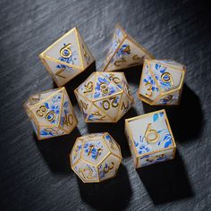 Cool Dice, Cool Dnd Dice, Resin Dice, Dnd Dice Set, Dungeons And Dragons Dice, Flower Resin, Dnd Dice, Dice Bag, Dice Set