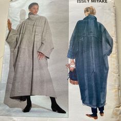 1991. Issey Miyake. Sewing Pattern is Uncut and Factory Folded. envelope front has some foxing/stain. Issey Miyake Sewing Patterns, Folded Envelope, Oversized Fashion, Lansing Mi, Vogue Sewing Patterns, Vogue Patterns, Oversize Fashion, Diy Sewing Clothes, Sewing Pattern Sizes