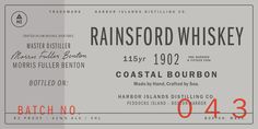 an old ticket for the rainford whiskey company