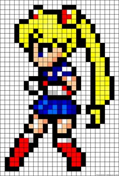 Square Drawings, Image Pixel Art, Perler Beads Ideas, Moon Cross Stitch, Fuse Bead Patterns, Perler Art