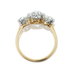 an antique diamond three stone ring