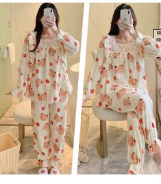 ❄️🎀  Cute Women Pajamas  🎀 ❄️ Winter is approaching. Don't miss out these cute and warm pajamas sets, which can make you look fabulous 🥰 💟 Great/warm material (flannel/velvet) 💟 Unique designs suitable for all ages 💟 Freesize from 88-155 lbs 💟 Available to ship to all states U.S. 💟 Sale price 🌟Hurry up and get yours today White Sleep Sets For Fall, White Sleepwear For Fall Sleepover, Cute Fall Sleepwear For Pajama Party, Cute Sleepwear For Pajama Party In Fall, Cute Sleepwear For Sleepover In Fall, Cute Sleepwear For Sleepover, White Sleepwear For Fall, Cute Fall Pajama Party Sets, Cute Pajama Party Sets For Fall