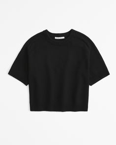 Women's The A&F Madeline Crew Sweater Tee | Women's Tops | Abercrombie.com Smart Casual Office, Cashmere Fabric, Cashmere Color, Womens Cashmere, American Clothing, Soft Sweater, Tailored Pants, Softest Sweater, Short Sleeved Sweaters