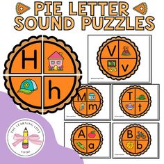 the letter h is for pie and it has four pieces to match with each other