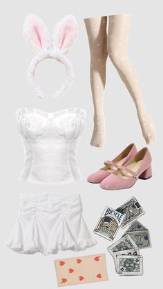 a woman's outfit and accessories including shoes, socks, tights and stockings