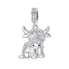 PRICES MAY VARY. Highland Cow Charm for Bracelet: Super cute Scottish Highland cow. A unique charm bead for necklace and bracelet to match as you wish. Trendy jewelry for gifting as well as for yourself. Material: 925 sterling silver Highland Cow Bracelet Charms. Hypoallergenic, lead-free, nickel-free, cadmium-free. Excellent polishing technology makes every detail smooth and bright. Size(Fit for Bracelet & Necklace): Charm: 0.57*0.53inch. Hole Size about 4.5~4.8mm(0.18inch), which can pass thro Highland Cow Gifts, Scottish Highland Cow, Pendants For Women, Cow Gifts, Charms For Bracelets, Nature Inspired Design, Trendy Jewelry, Highland Cow, Unique Charms