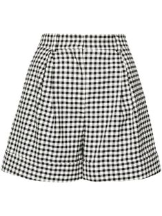 Moschino gingham-check Tailored Shorts - Farfetch Chic Plaid Short Bottoms, Chic Plaid Cotton Shorts, Chic Plaid Short-length Bottoms, Chic Gingham Shorts, Chic Gingham Short Bottoms, Chic Gingham Cotton Shorts, Black And White Gingham, Black And White Shorts, Tailored Shorts