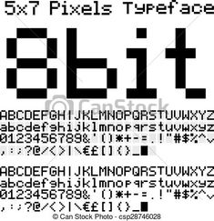 pixel typeface font with numbers and symbols in black on white background, for any type of