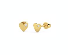 Baby Earrings, Heart Stud Earrings, Sparkling Diamond, Heart Studs, Heart Earrings Studs, Polish Jewelry, Sparkle Diamonds, Diamond Heart, High Quality Jewelry