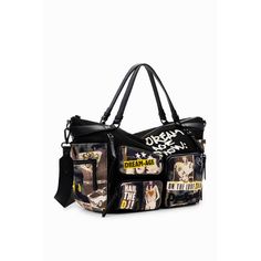 Brand: Desigual Gender: Women Type: Bags Season: Fall/Winter Product Detail Color: Black Fastening: With Zip Size (Cm): 27.3x29.6x12.3 Details: -Handbag Newspaper Bags, Orange Handbag, Plush Bags, Women Crossbody Bag, Clutch Pouch, Large Handbags, Club Style, Crossbody Messenger Bag, Canvas Handbags